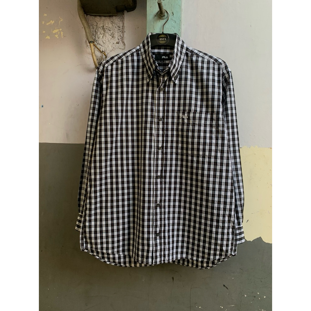 kemeja pria Fila lengan panjang L preloved