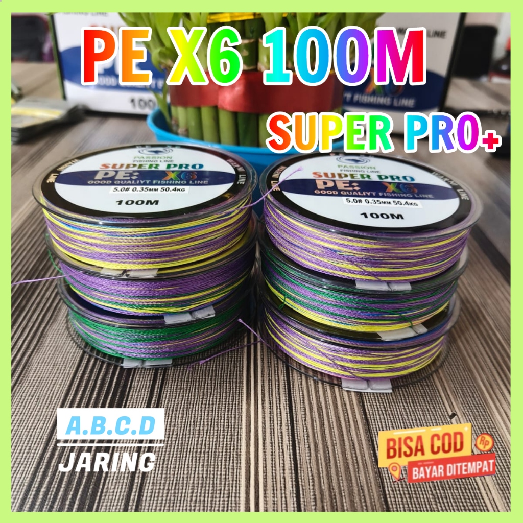 Senar Pancing PE Braided 4 Lapis 100M/POSSION Tali Pancing X6 Kuat dan Tahan Gesek Super Kuat