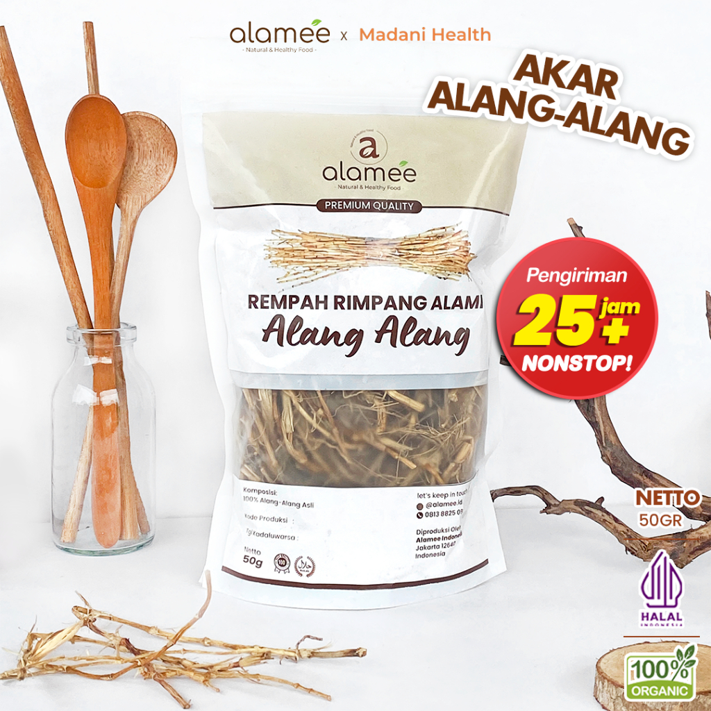 

ALAMEE Alang Alang Akar Rempah Cogon Grass Rempah Rimpang Organik Alami Bumbu Seasoning Masakan 50gr