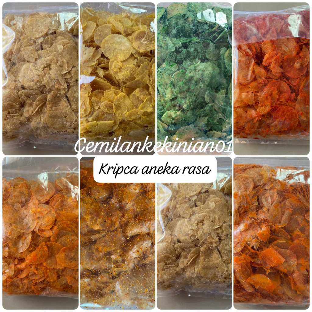 

kripca/keripik kaca aneka rasa ready varian rasa keju balado/jagung manis/jagung bakar/rumput laut/barbaque/sapi panggang/pedas daun jeruk/original daun jeruk
