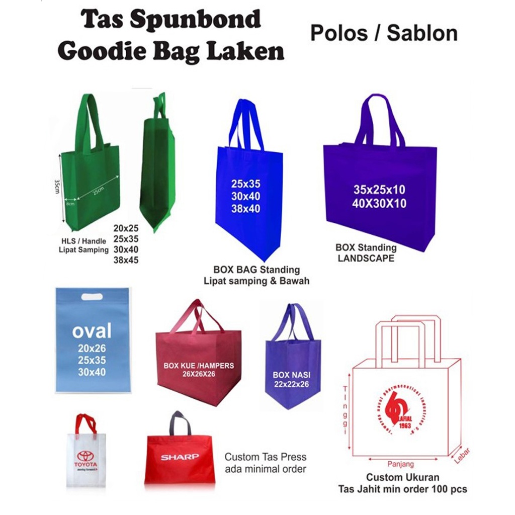 

Tas Spunbond Polos Press MURAH - HLS Lipat Samping Model Box Bag - Tas Hajatan / Tas Berkat - Kotak Nasi - Goodie Bag