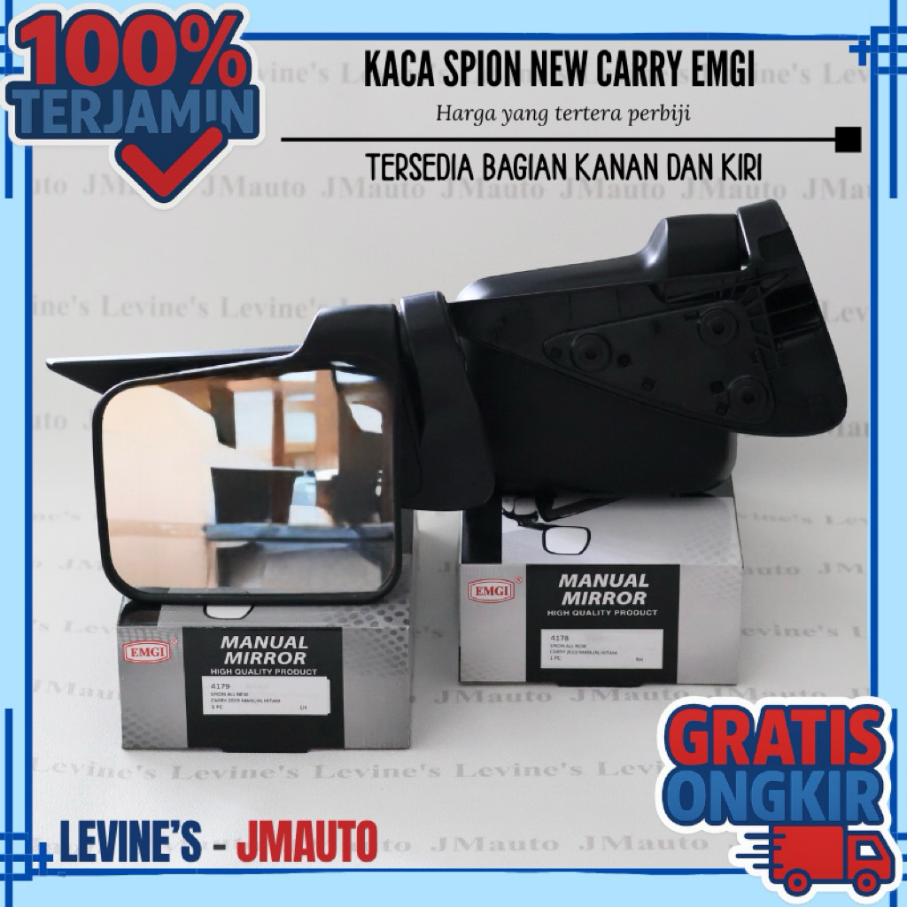 kaca spion new carry emgi manual hitam (harga perbiji) / kaca spion mega carry / kaca spion all new 
