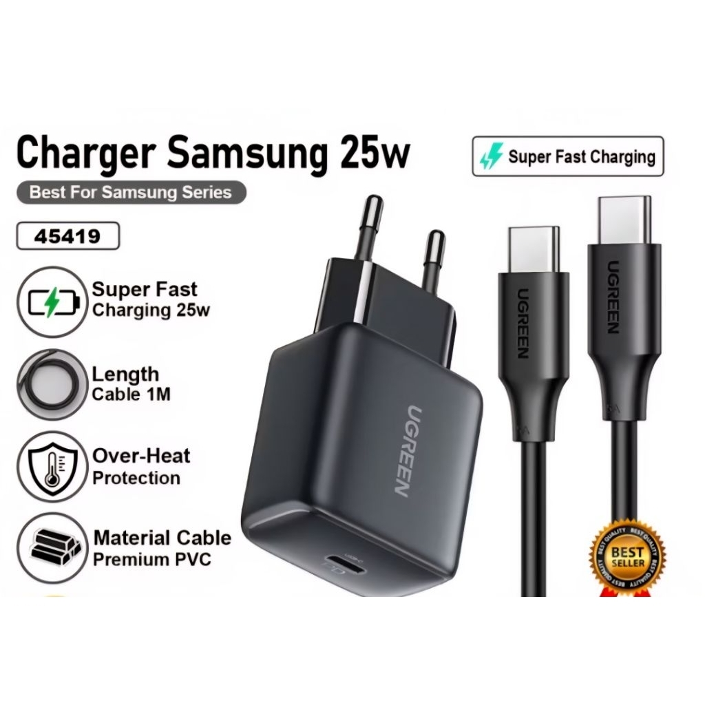 ugreen 45419 charger type c to type c / charger ugreen type c to type c 45419 / charger ugreen 45419