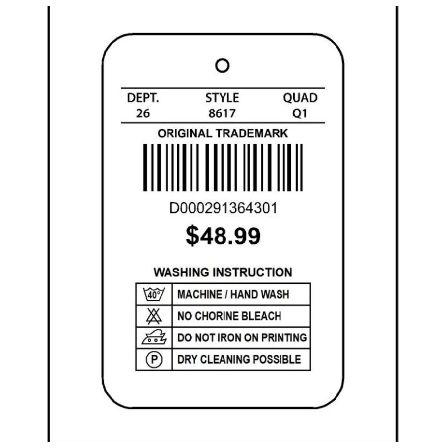 

HANG TAG LABEL HARGA BAJU #4899 isi 100 pcs