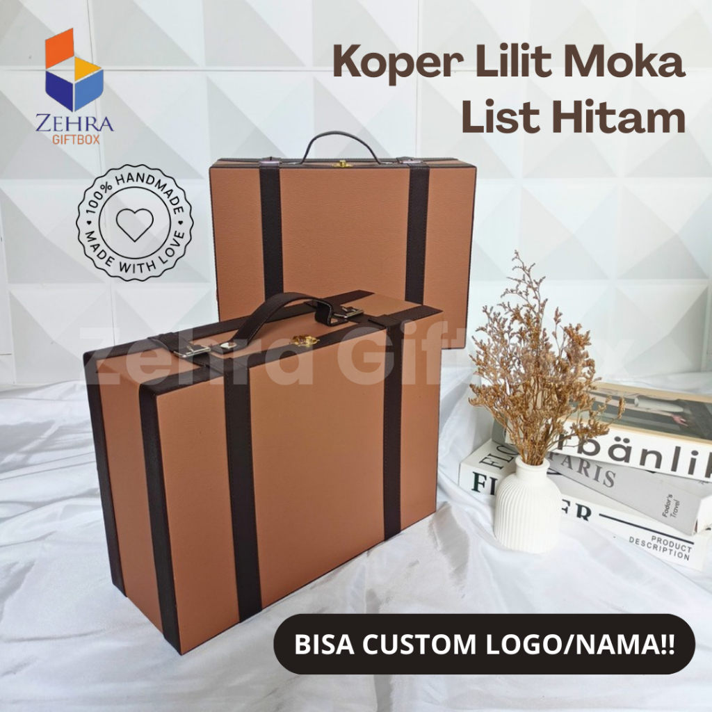 

Giftbox Kulit Sintetis Uk. 33 X 24 X 13 | Box/Kotak Hampers/Hadiah Koper Lilit Moka List Hitam