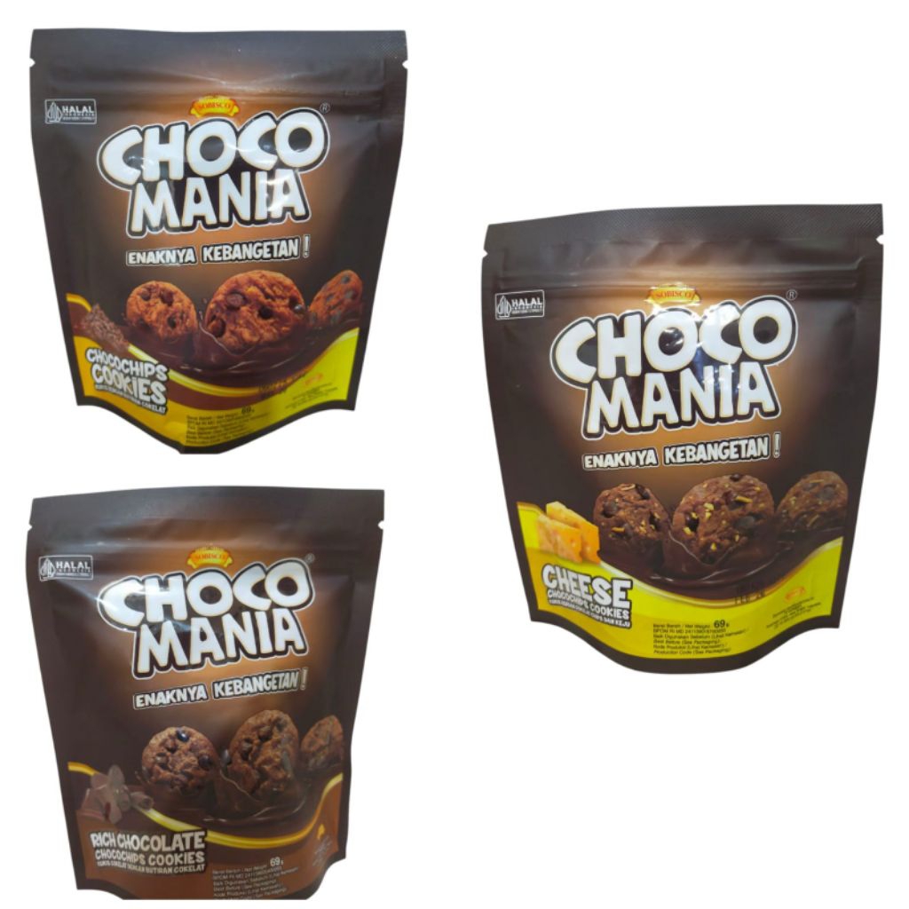 

Sobisco Choco Mania 69g /Cookies /Chocochips Cookies / Makanan Ringan / Cemilan