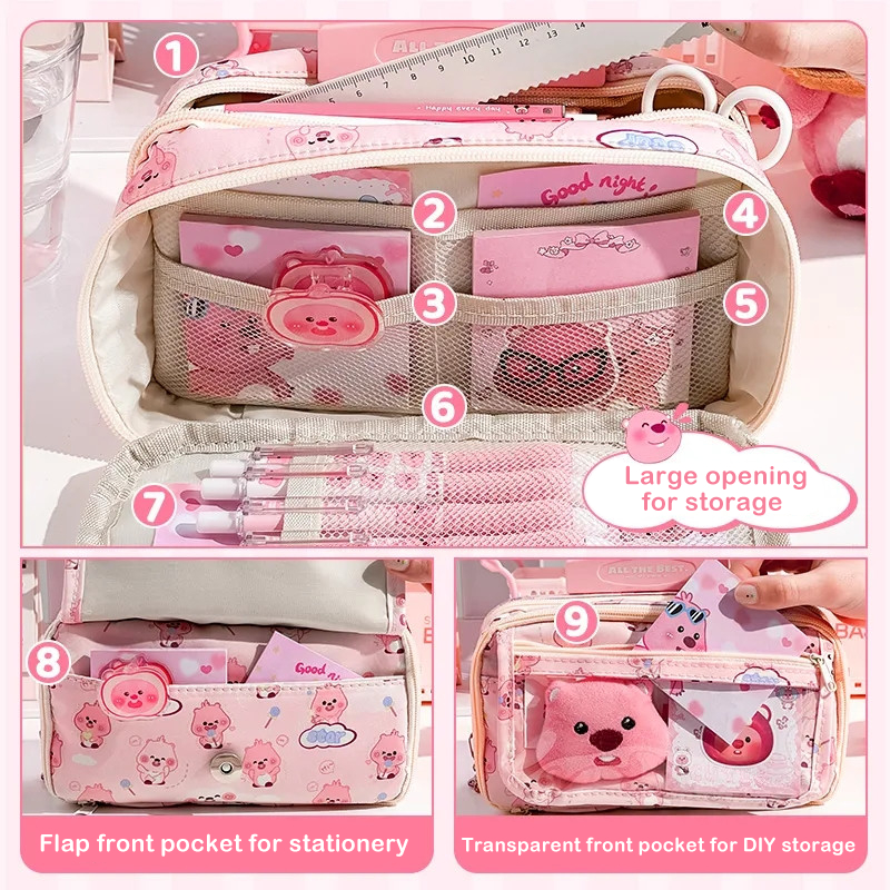 

Tempat alat tulis kotak pensil aesthetic Tas PenaTempat Pencil Tas Pensil kapasitas besar