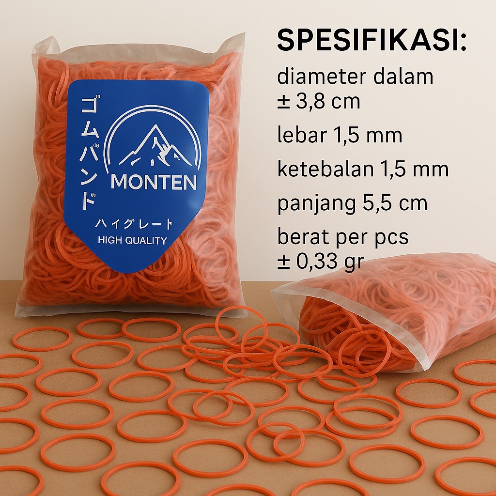 

KARET GELANG PENTIL ISI 500 GRAM KARET SERBAGUNA RUBBER BAND KARET IKAT MAKANAN - WARNA MERAH