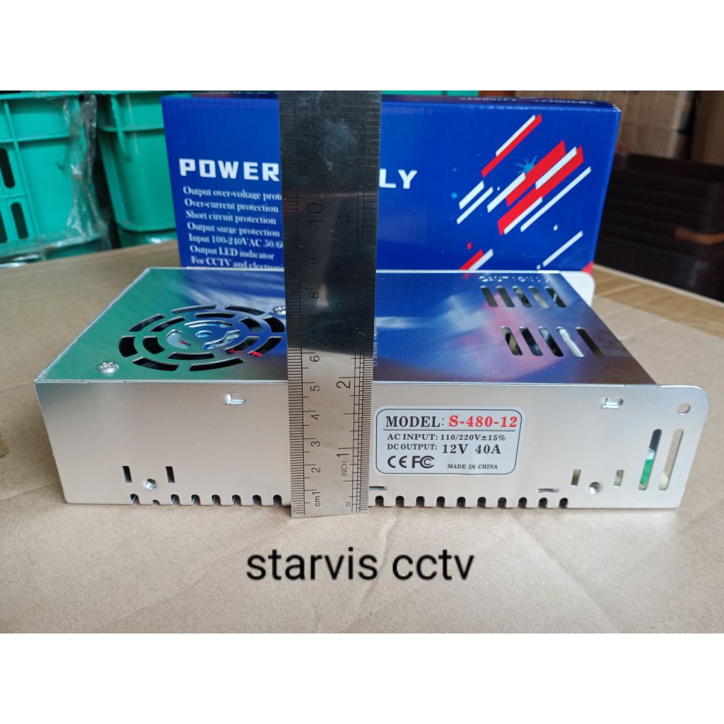 Power Supply 12V 40A + Fan. power Supply 12V 40A