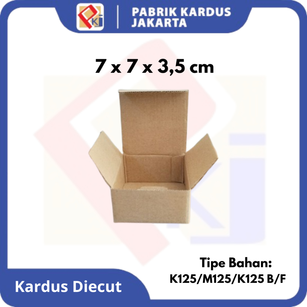 

Box packaging diecut polos kecil 7x7x3,5 cm kardus olshop aksesories