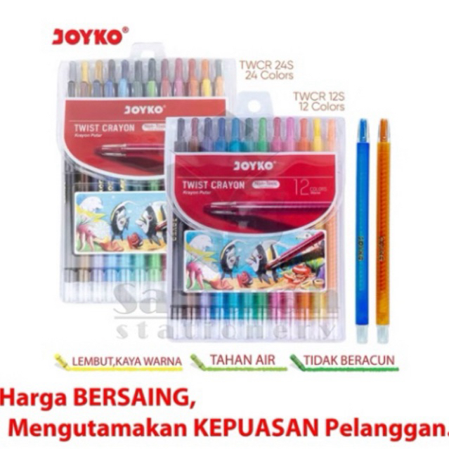 

crayon warna JOYKO putar isi 12/24 warna