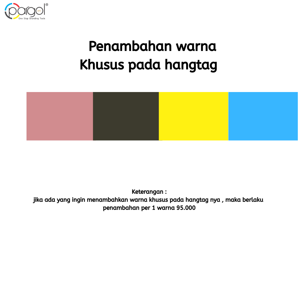 

Penambahan Khusus Desain Warna Hangtag (2 Warna, 3 Warna )