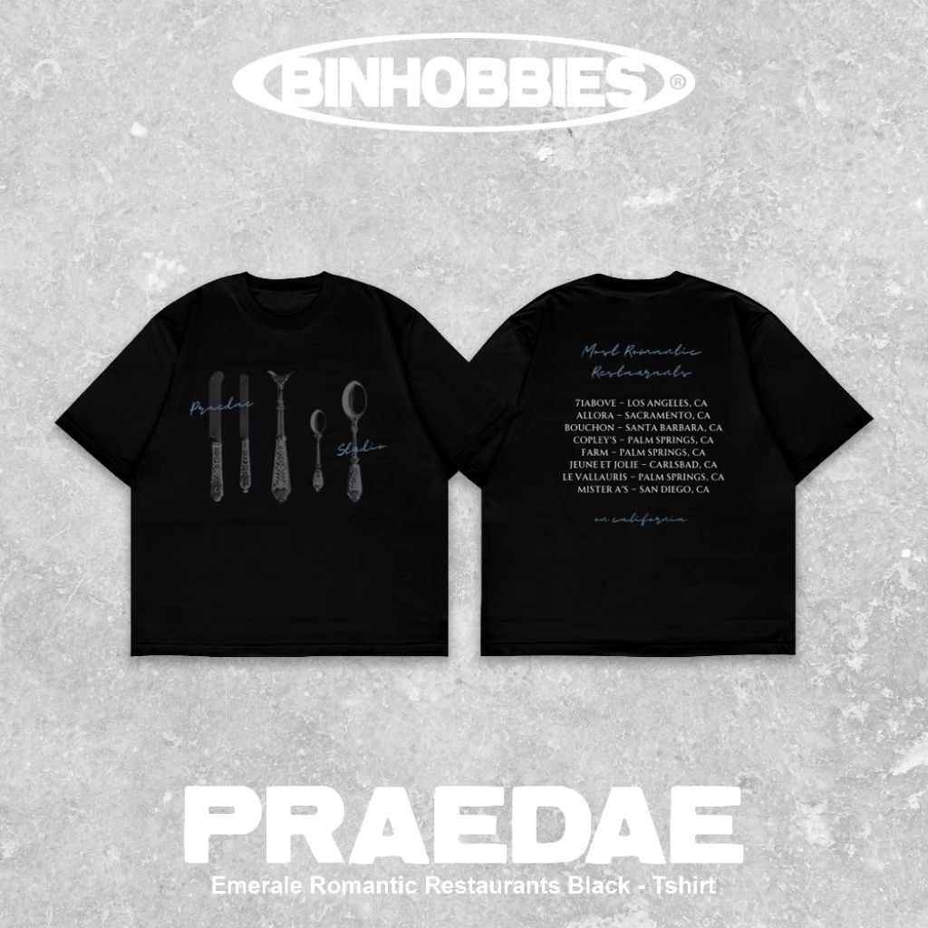 PRAEDAE EMERALE ROMANTIC Black Tee Hitam ORIGINAL