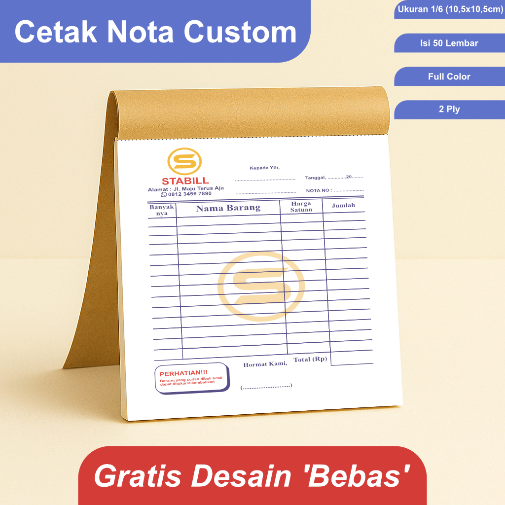 

Cetak Nota Servis HP dan Konter Ukuran 1/6 Rangkap 2 Ply Gratis Desain Bebas Custom