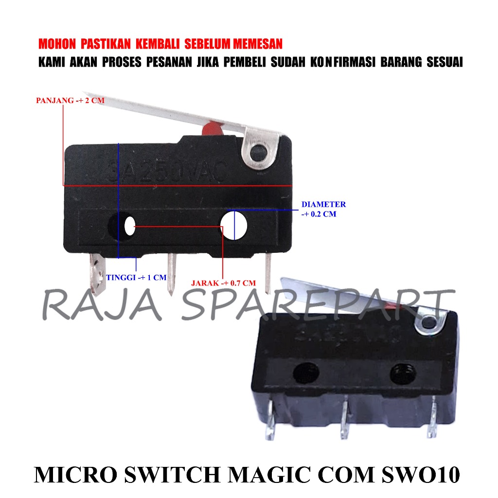 M3MHPP SWITCH SAKLAR OTOMATIS MAGIC COM / MICRO SWITCH MAGIC COM SWO10
