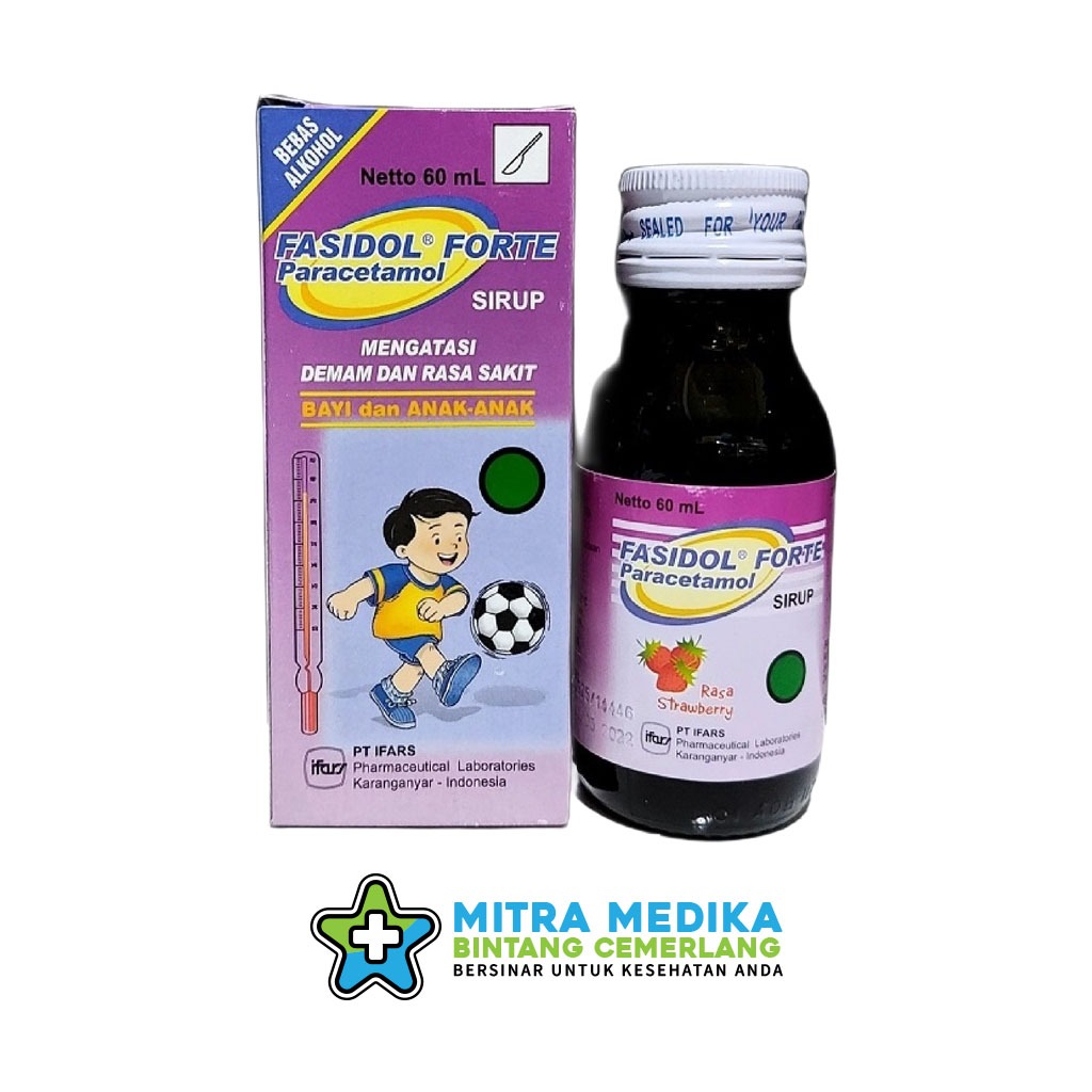 FASIDOL FORTE SIRUP PARACETAMOL MENGATASI DEMAM PADA BAYI & ANAK-ANAK (1 BOTOL)