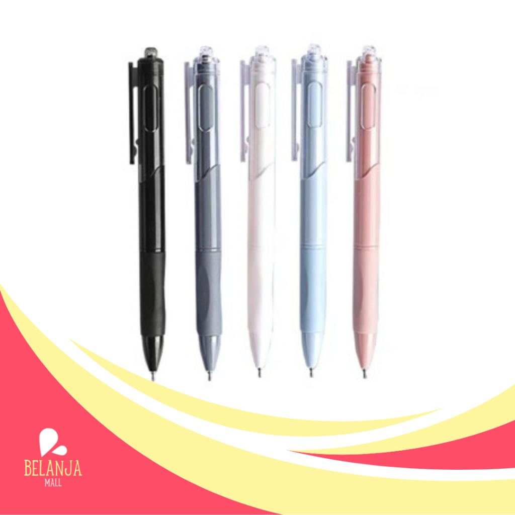 

belanjamall PN03 Pulpen Gel Retractable 4 Warna 0.5mm Ink Water Base 1 PCS Panjang 145mm Y1832