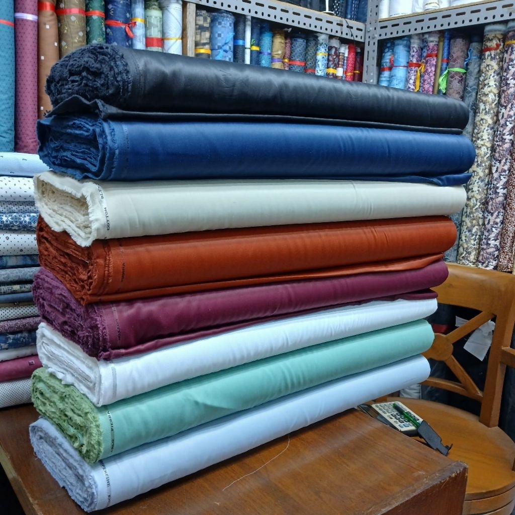 Kain katun Giza polos / kain katun Giza/kain kemeja per 25 cm