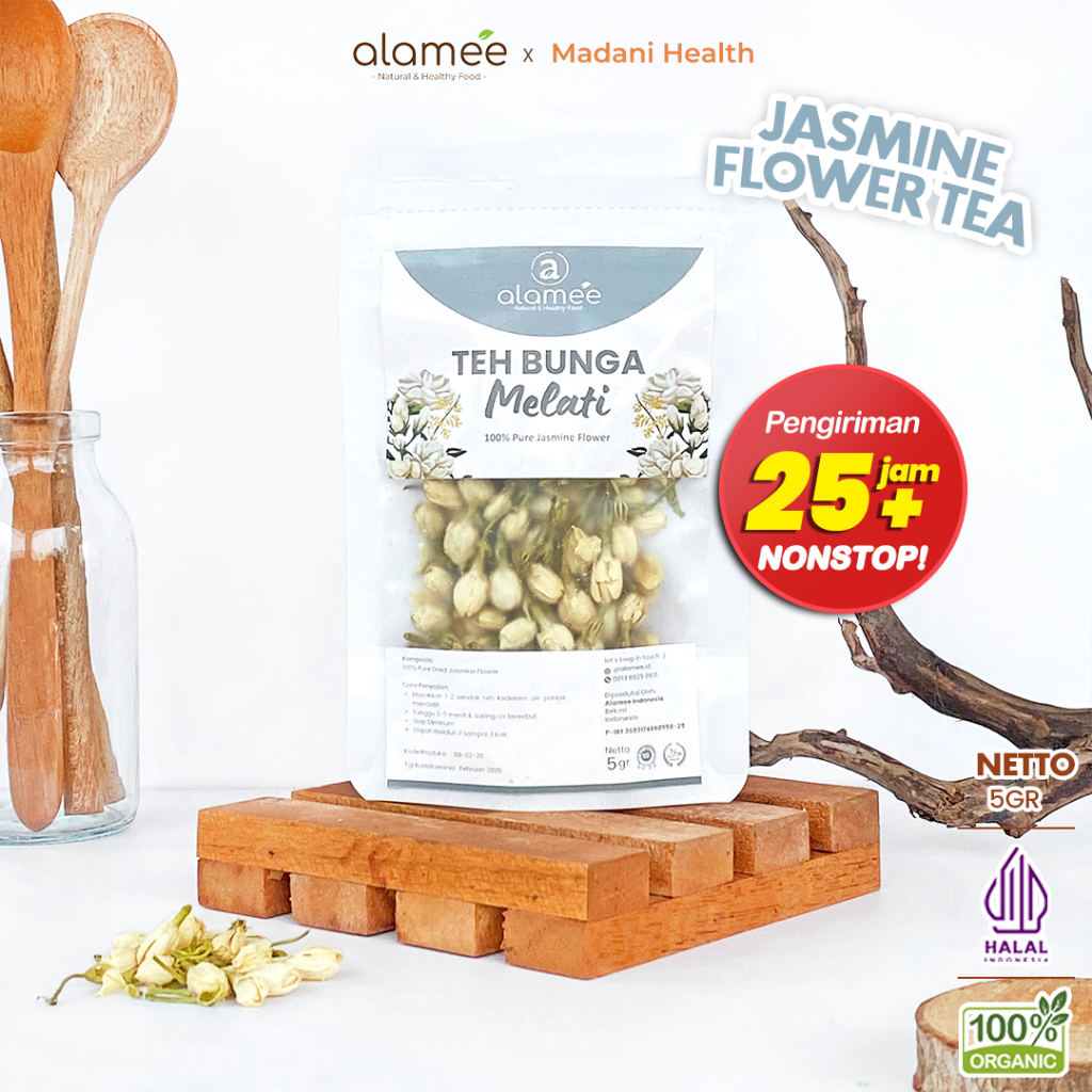 

ALAMEE Teh Bunga Jasmine Tea Flower Melati Organik Jasmin Herbal Kering Dried Siap Seduh Minum 5gr