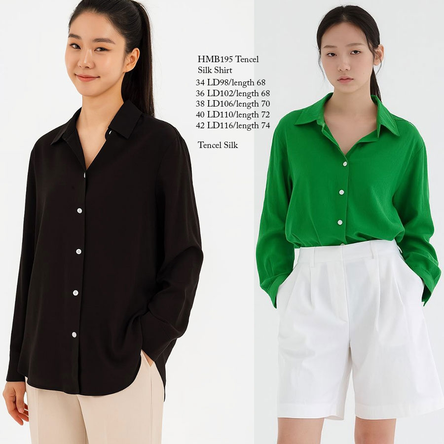 HM195 SILK SHIRT Baju Atasan Kemeja