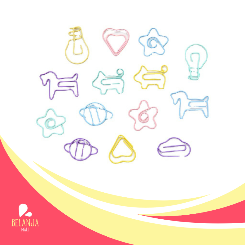 

BelanjaMall HL0573 Penjepit Klip Kertas Paper Clip Push Pin Set 10pcs Free Pouch Y1706