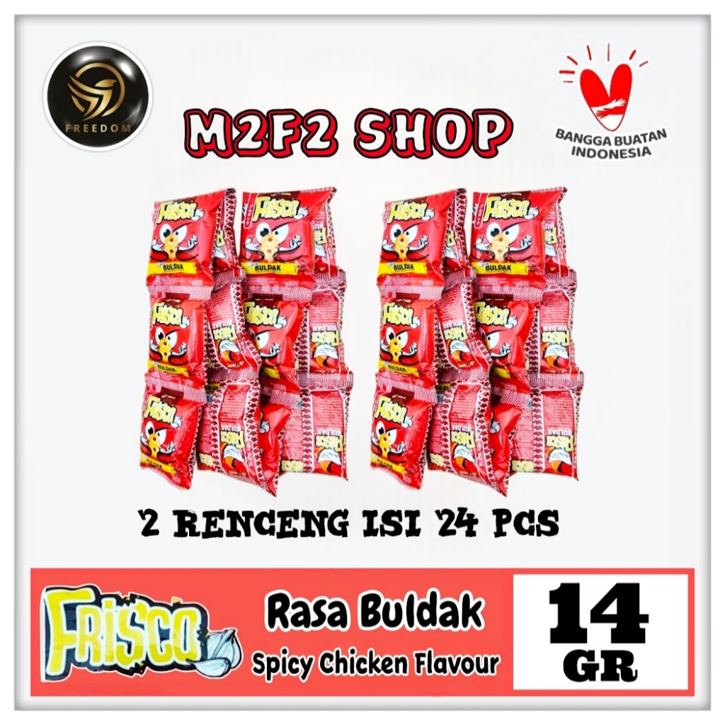 

Frisco Snack Spicy Chicken Flavour | Makanan Ringan Ekstrudat Rasa Buldak Sachet - 14 gr (Kemasan 2 Renceng)