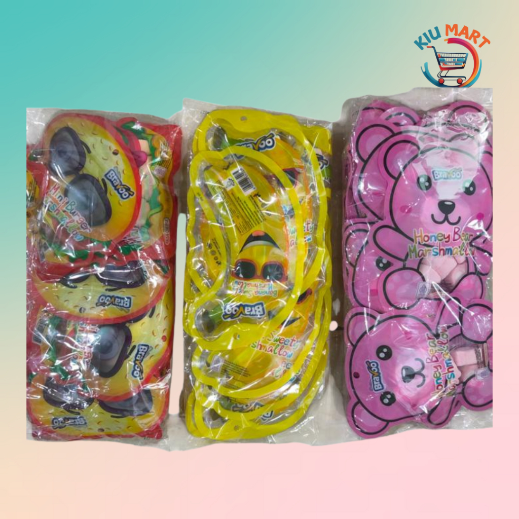 

Marshmallow pack isi 10 pcs karakter burger, banana, bear