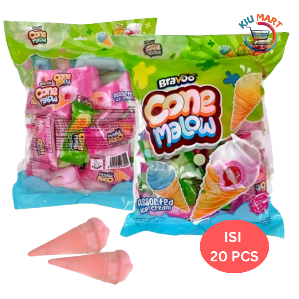 

Bravo Marshmallow cone ice cream 1pak isi 20pc