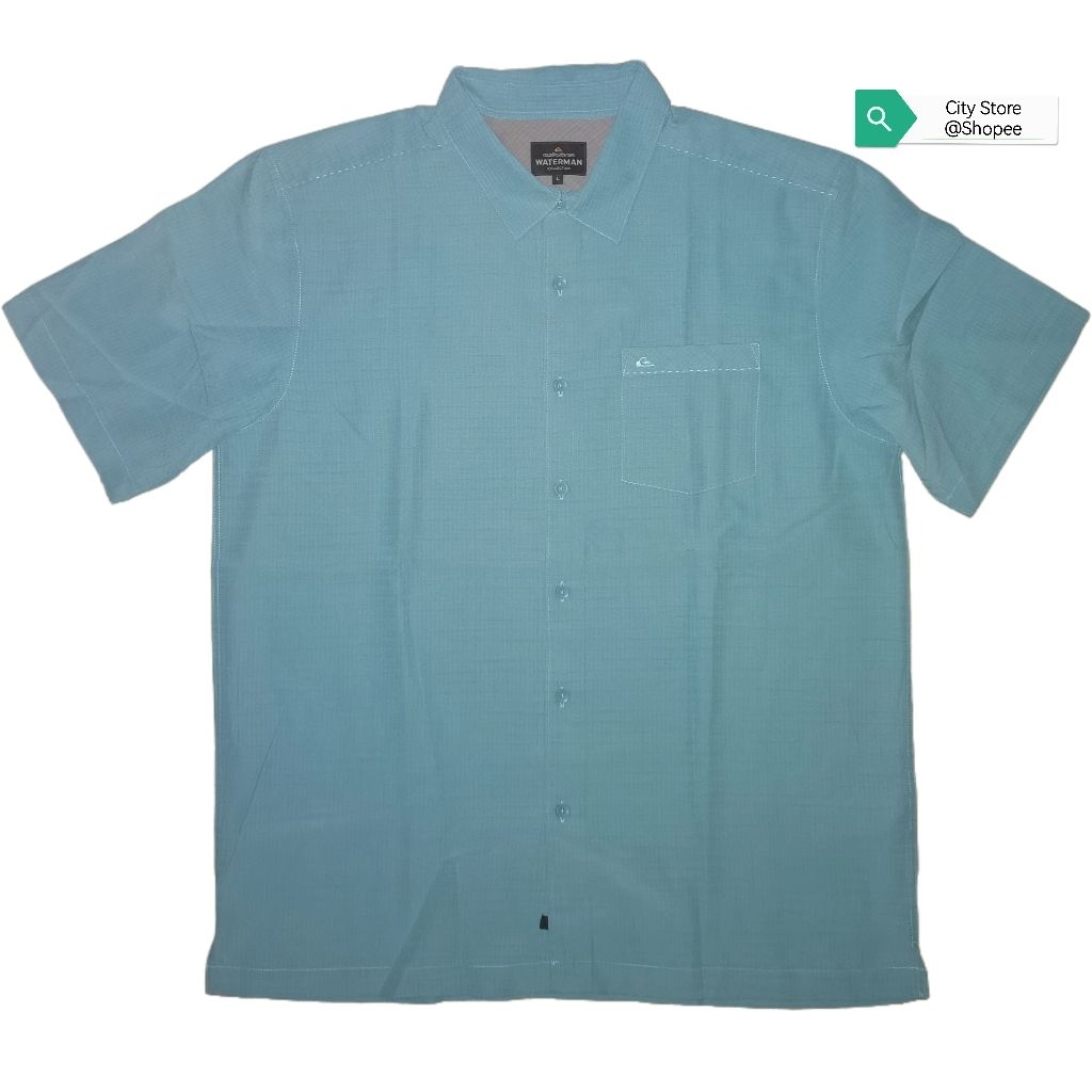 Kemeja Quicksilver Waterman Collection - Biru Tosca ( Brand New )
