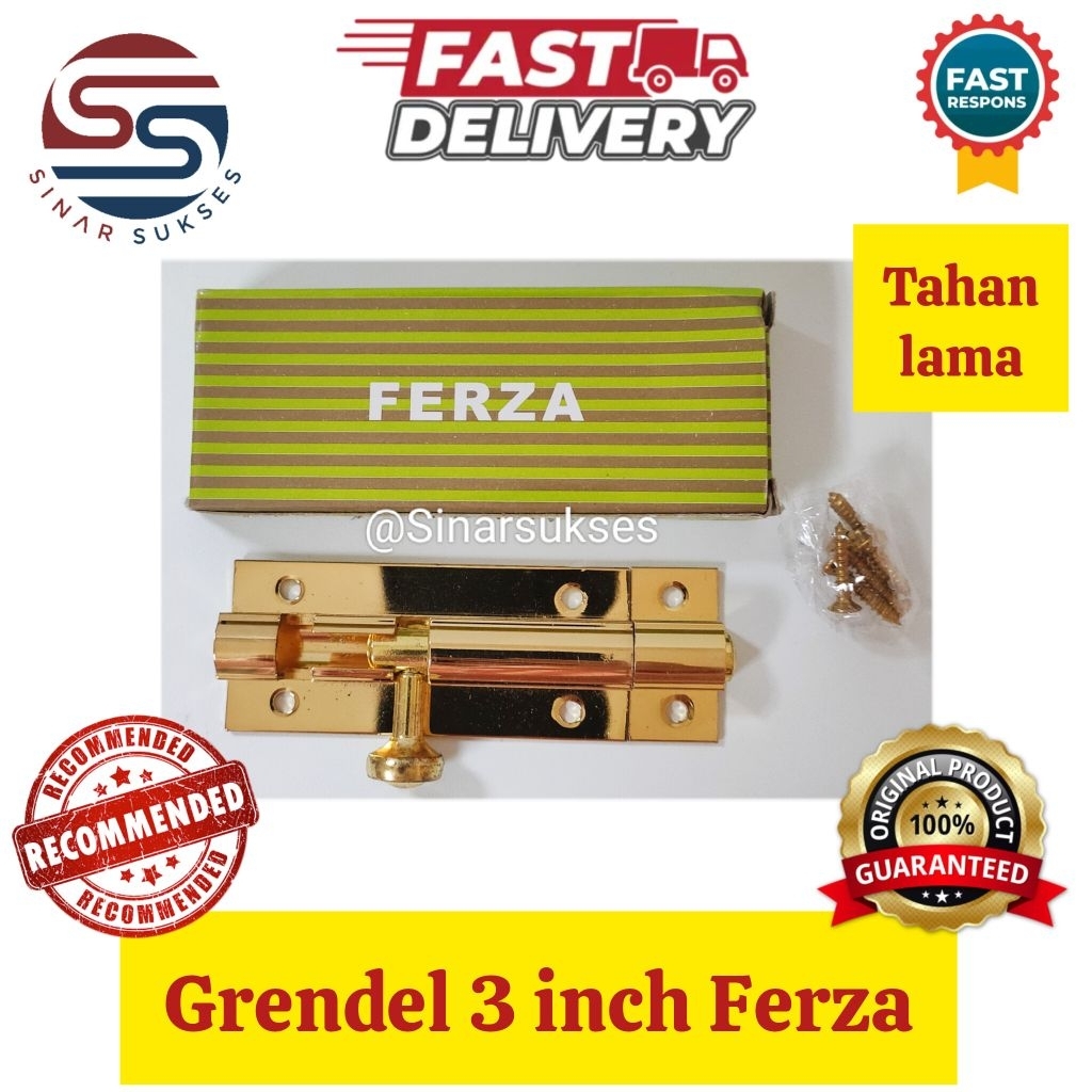 Grendel 3 inch Bagus Awet Premium Ferza / Grendel Emas 3 inch/ Grendel Mewah Emas Gold/ Grendel Pint
