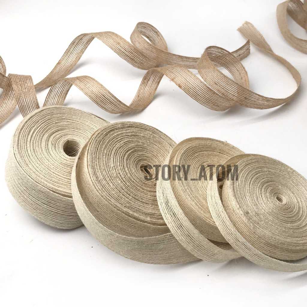 

10 YARD - PITA GONI COKLAT - PUTIH / YUTE / BURLAP / HESSIAN / BAHAN DEKOR