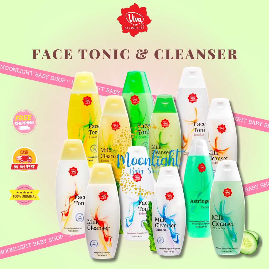 VIVA Milk Cleanser | Face Tonic 100mL Air Mawar | Susu Pembersih  | Toner Penyegar