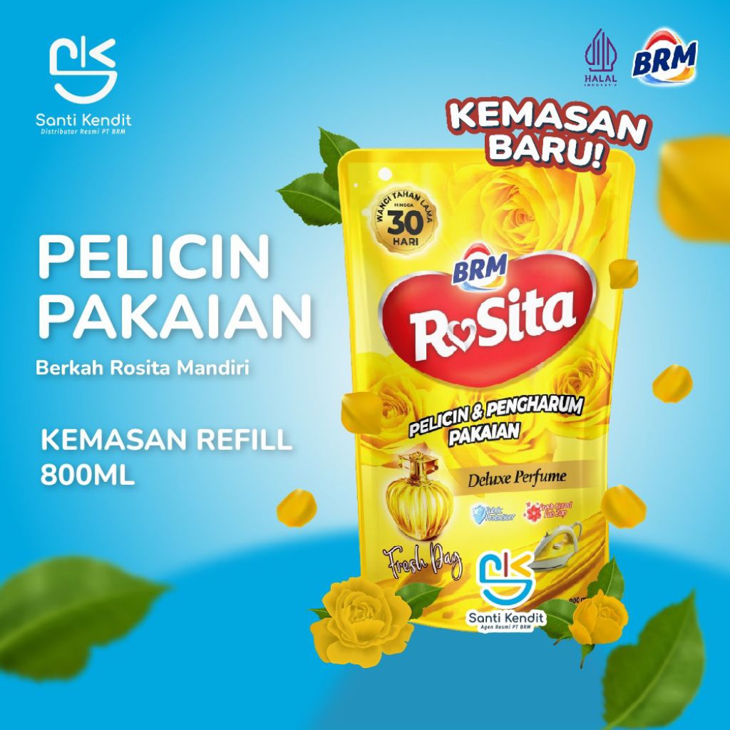BRM Rosita Pelicin & Pewangi pakaian Mawar Super Laundry