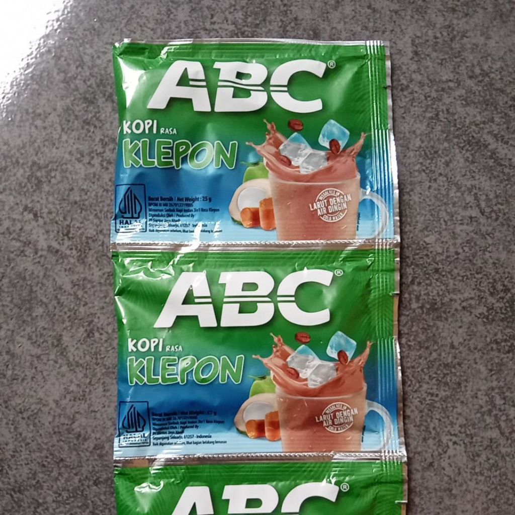 

ABC Kopi rasa klepon 1 renteng isi 10 sachet