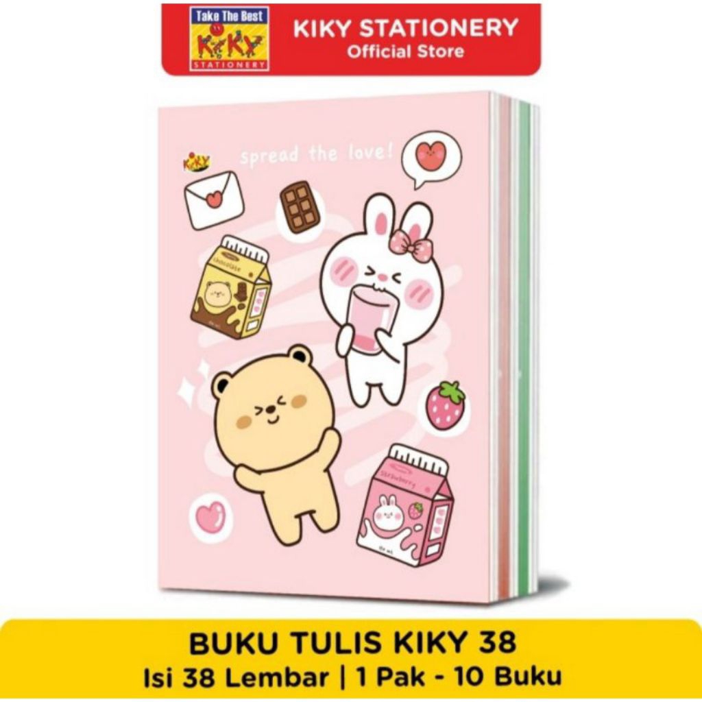 

Buku Tulis KIKY 38 Lembar 1 Pack 10 Buku Garis Warna Asli KIKY