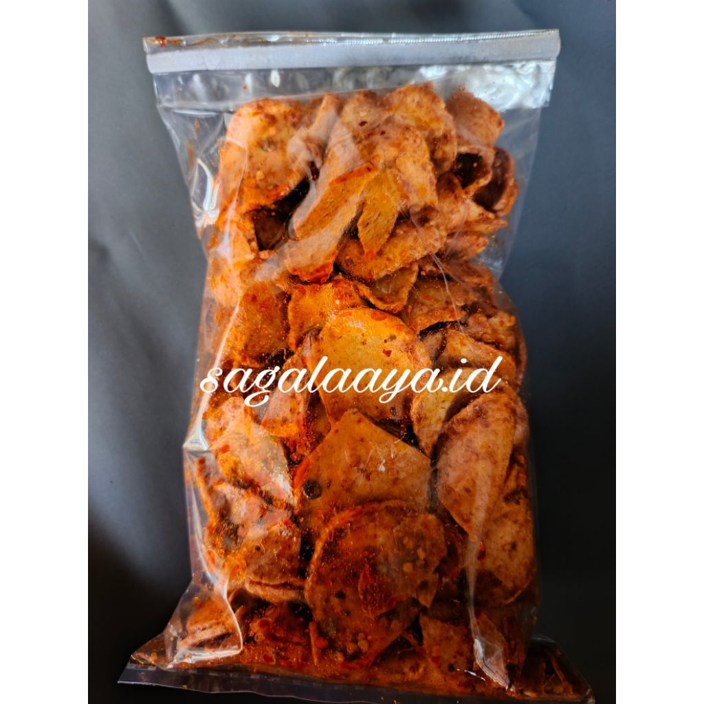 

basreng bulat ektra pedas daun jeruk isi 500 gram