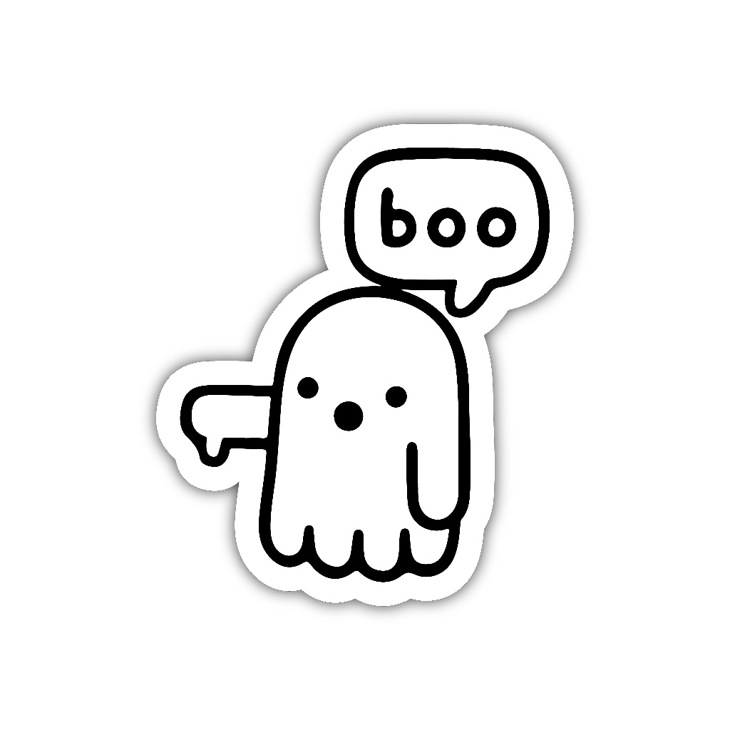 

ZV088 sticker boooooo aesthetic, stiker vinyl satuan