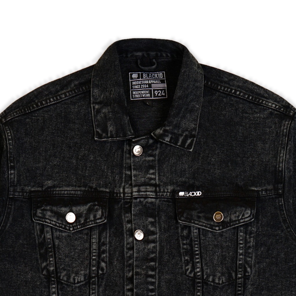 ORIGINAL WAJIB PUNYA Black ID - Special Edition Jaket Denim Pria Lengan Panjang Black Wash JKT DNM