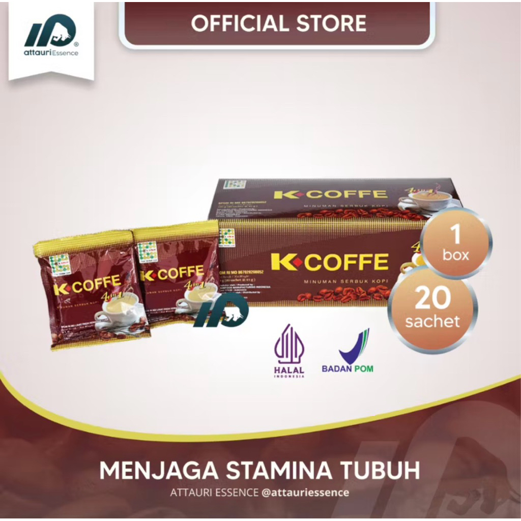

K COFFEE 4in1 K-Link Original BPOM Halal (1 Box isi 20 Sachet) Kopi Penambah Stamina Pria Dewasa Kopi Stamina Kopi Stamina Pria Obat Stamina Pria K Coffee Kopi Penambah Stamina Seksual Laki Original K-Link Official Store