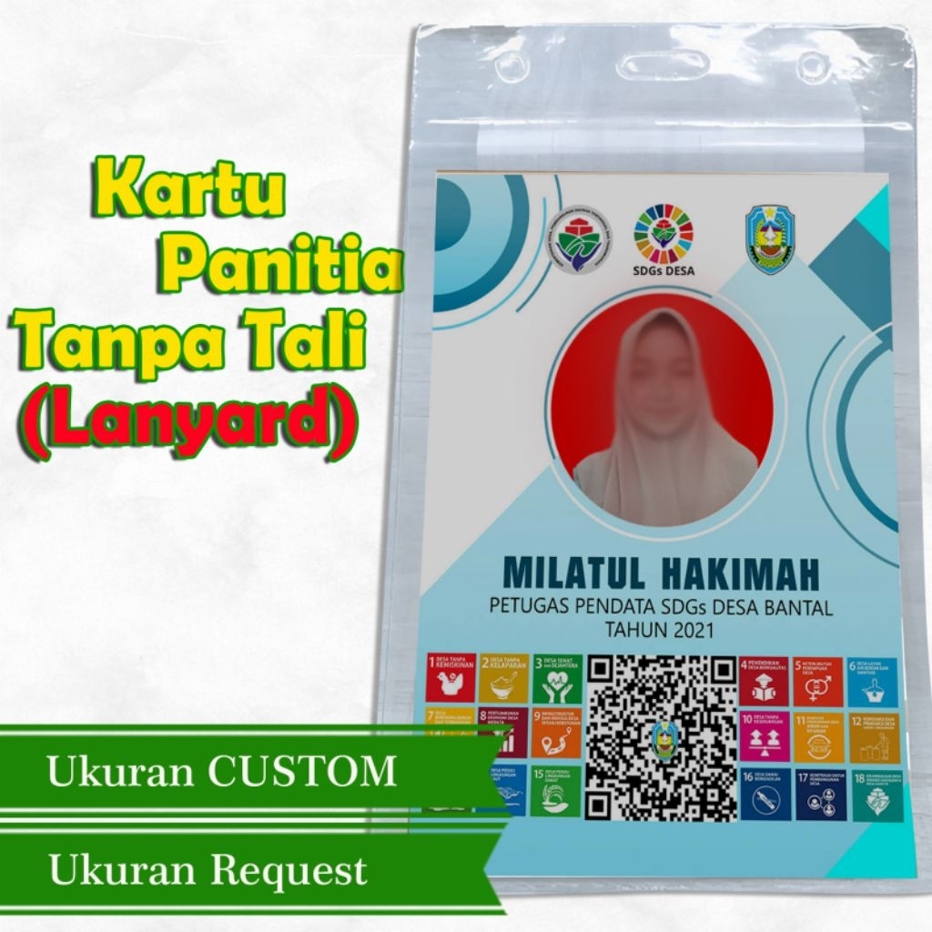 Plastik Id Card + Cetak Id Card Art Paper Panitia Custom Ukuran Custom Name Card