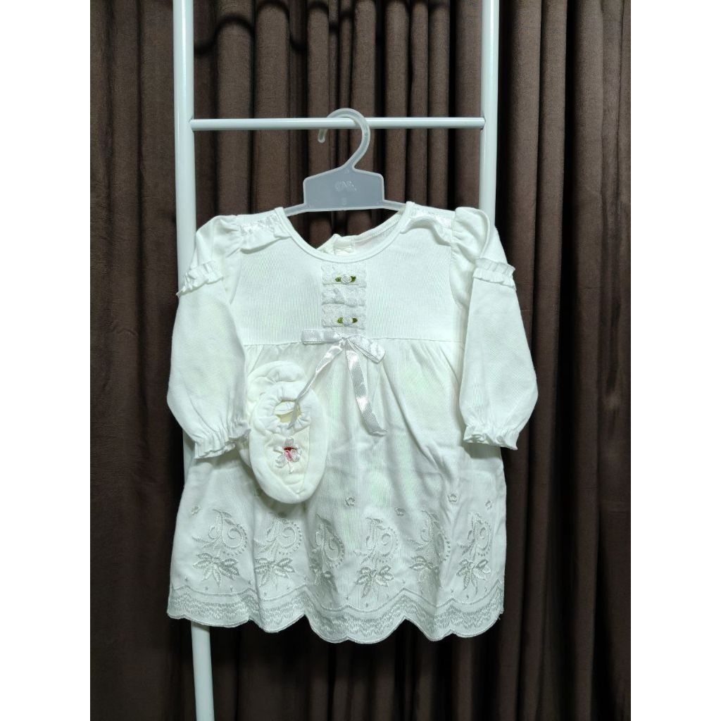 Set Bunny Angel Baju Aqiqah Syukuran Dress putih baby Newborn