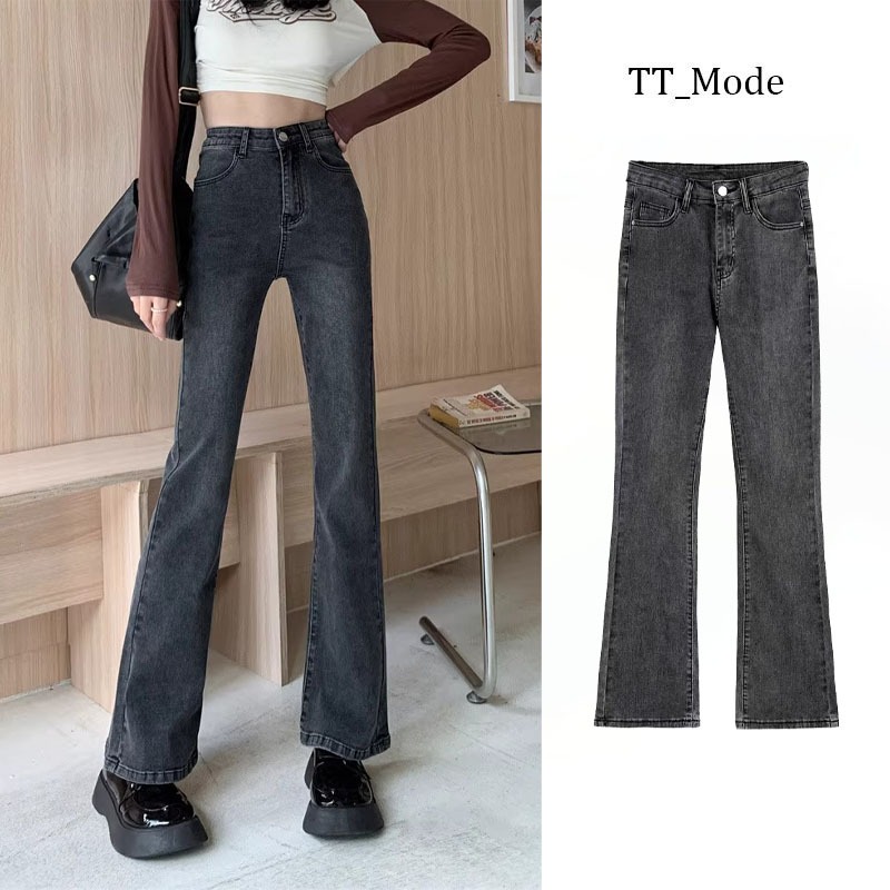 Import Abu-Abu New Style Celana Jeans Stretch Jeans High Waist Wanita Cutbray Premium / Celana Cutbr