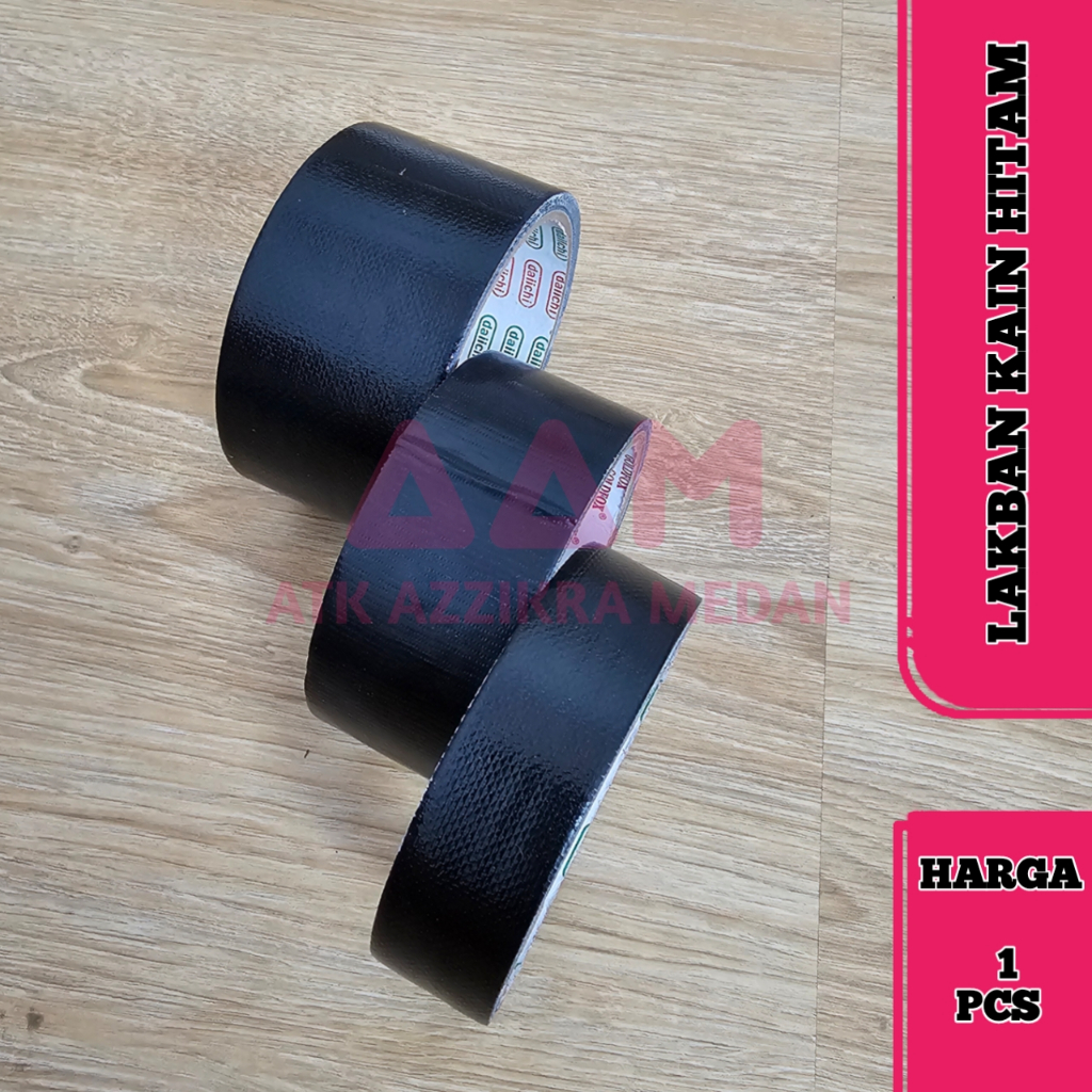 

Lakban Kain Hitam Cloth Tape 1, 1.5, 2 Inch x 4 Meter Linen Tape Lakban Karpet