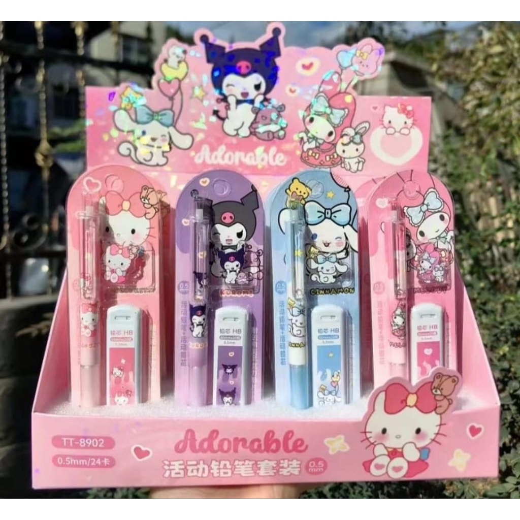

1 BOX PENSIL MEKANIK SANRIO AKRILIK ADORABLE LIMITED EDITION ISI 24