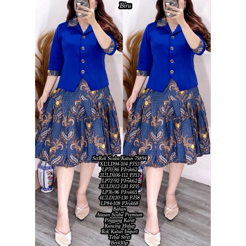 001 BIR 4L FER 75894 / ASD 69844 SETROK SCUBA KATUN IMPORT / SET ROK BATIK / SET GEREJA WANITA / REA