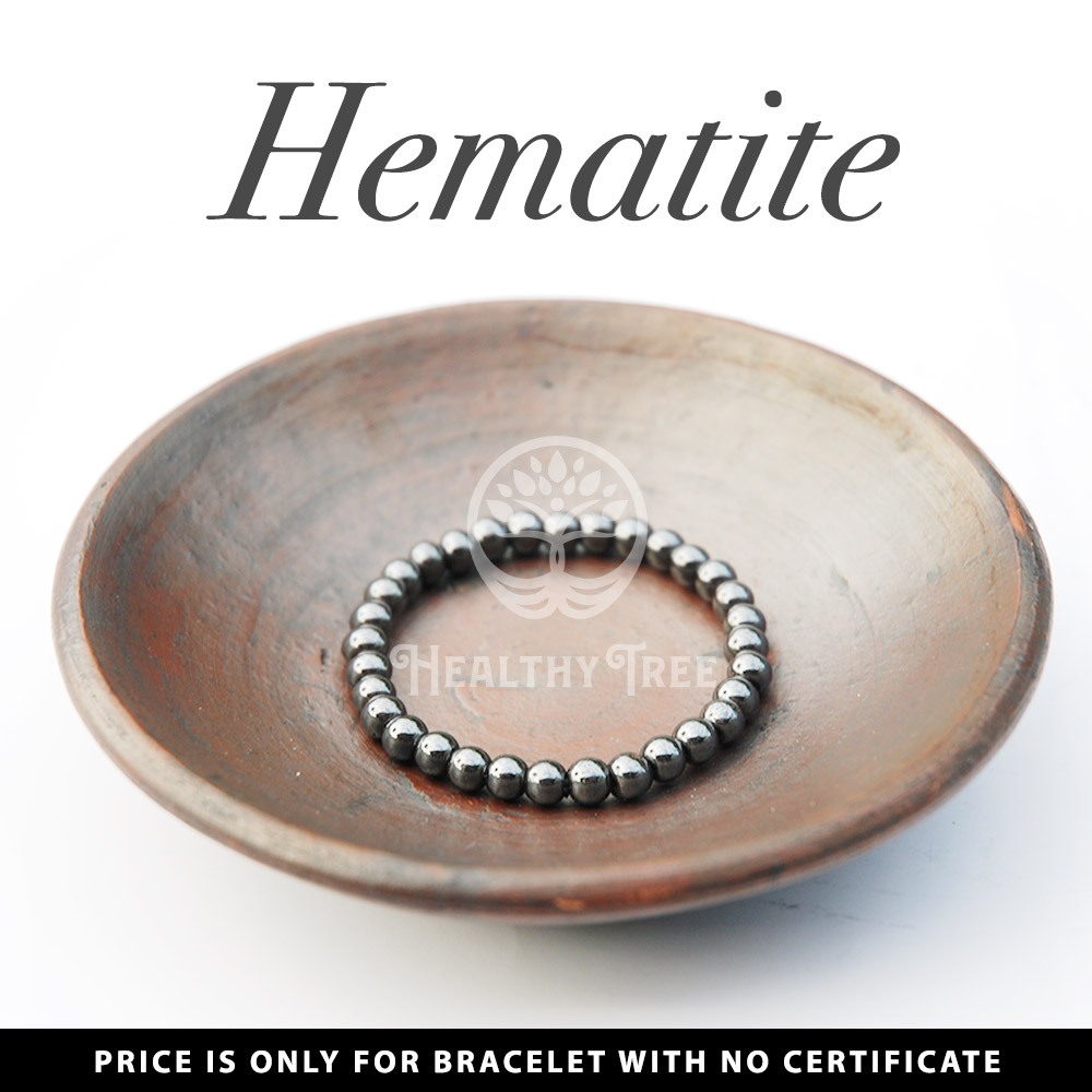 Gelang Batu Natural Kristal Hematite Badar Besi Blustin (Non-Magnetic)