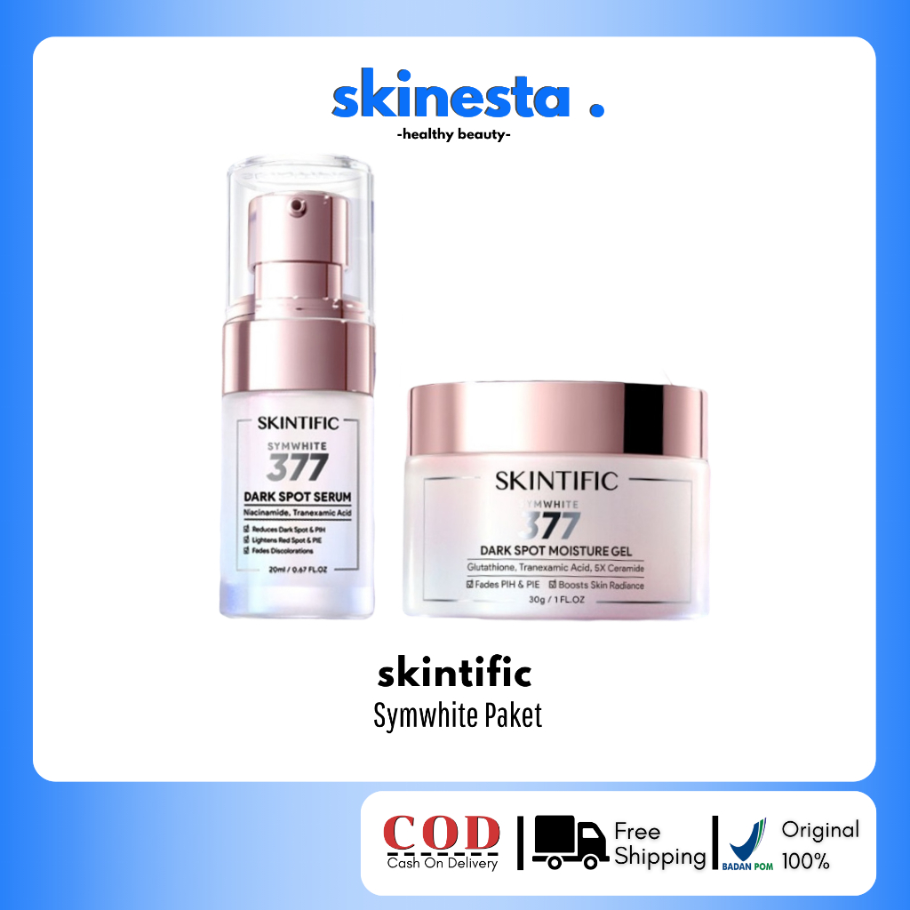 Skintific - 2Pcs Paket-Skincare Set Symwhite 377 Dark Spot Moisture Gel 30G + 377 Dark Spot Serum
