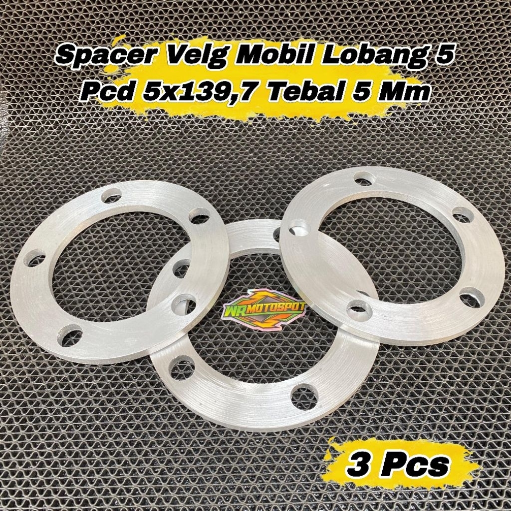 Spacer Velg Mobil Lobang 5 PCD 5x139,7 Tebal 5mm 3 pcs