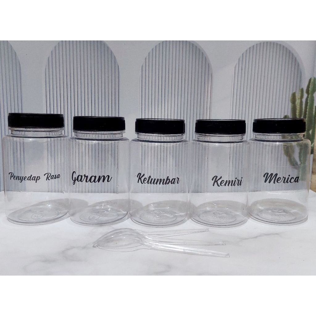 Toples bumbu dapur estetik bonus sendok bonus stiker
