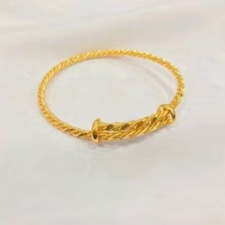 Gelang Tangan Titanium Ulir Tinju Gold Fashion Mewah